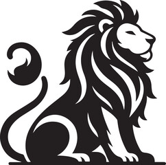 Lion vector art illustration Lion silhouette isolated object Black Lion head Symbol
