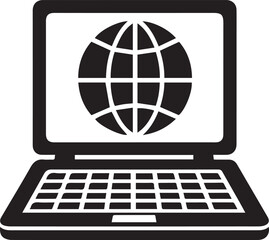 Laptop silhouette Laptop computer art design vector illustration