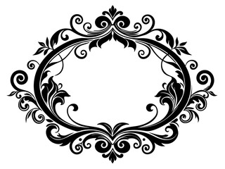Decorative Border Silhouette Vector | Elegant Frame & Border SVG for Cards