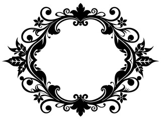 Decorative Border Silhouette Vector | Elegant Frame & Border SVG for Cards
