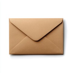 Brown Kraft Envelope on White Background Simple and Elegant Design