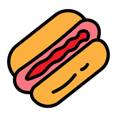Hot Dog Vector Filled Icon Design