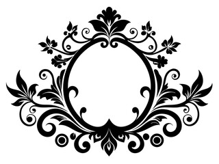 Decorative Border Silhouette Vector | Elegant Frame & Border SVG for Cards