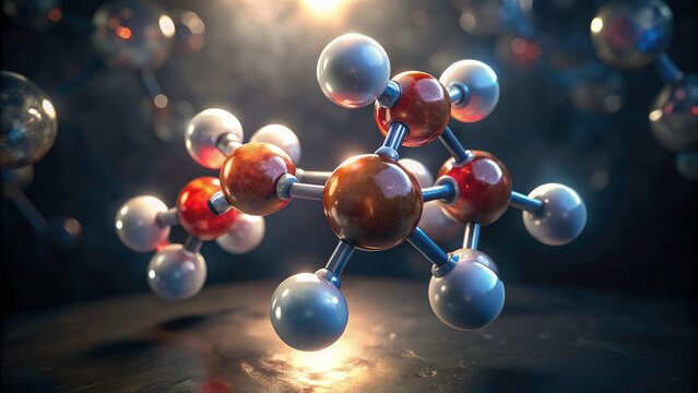 Low Light VSEPR Model: Double Exposure Molecular Geometry Art