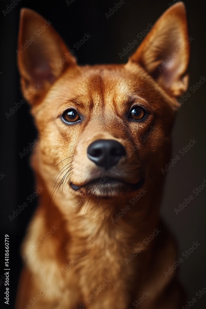 Poster Majestic Close-Up of Dog with Captivating Eyes Showing Expressions of Loyalty : Generative AI