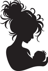 A woman holding a baby with a black background that says mother
