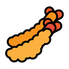 Fried Shrimp Basket Vector Filled Icon Design