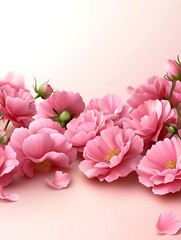 Obraz premium Elegant pink dog roses arrangement with a pastel background for your project