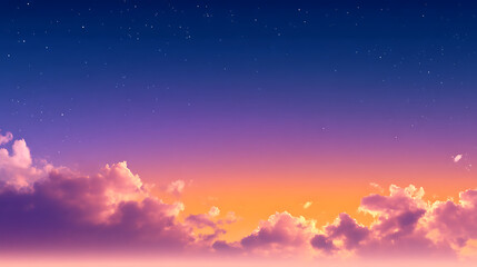 Sky at dusk, sunset, sky with cloud and stars, purple, blue, orange, pink, sky gradient, day with stars, nature, background sky, sunrise, night sky with stars, astronomyq, orange clouds