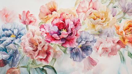 Elegant wedding invitation card background . Minimal hand painted watercolor botanical flowers texture template background. Design for wedding, vip cover, poster, rsvp moderncard.Valentine's Day