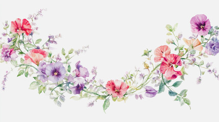 Elegant wedding invitation card background . Minimal hand painted watercolor botanical flowers texture template background. Design for wedding, vip cover, poster, rsvp moderncard.Valentine's Day