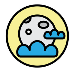 Harvest Moon Vector Filled Icon Design