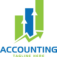 Accounting Logo with Chart and Arrows