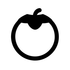 Persimmon Fruit Icon Vector Illustration