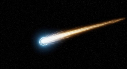 A Fiery Comet Blazing Across the Dark Expanse of Space