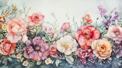 Elegant wedding invitation card background . Minimal hand painted watercolor botanical flowers texture template background. Design for wedding, vip cover, poster, rsvp moderncard.Valentine's Day