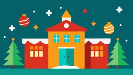 Fototapeta premium Christmas Playroom Background with Children and Holiday Gifts