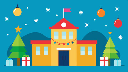 Fototapeta premium Christmas Playroom Background with Kids and Christmas Gifts