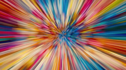 Vibrant multicolored burst background with white space
