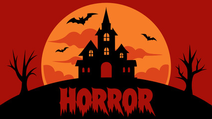 Classic Horror Movie Background Featuring Vintage Halloween Style