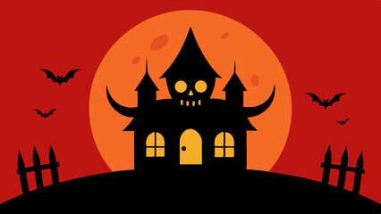 Naklejka premium Classic Vintage Horror Movie Background for Halloween Design