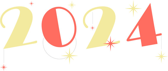 2024 New Year Typography Element