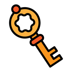 Victorian Key Vector Filled Icon Design