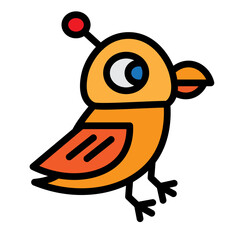 Mechanical Bird Vector Filled Icon Design