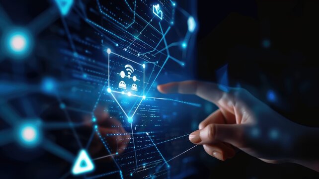 Picture of modern technology of communication and contacting for business or relationship. Technological for communications between people in society decrease distance and increase convenience. AIG53.