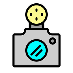 Camera with Microphone Vector Filled Icon Design