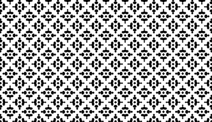 Creating a seamless black and white abstract pattern, featuring cross shapes that tile endlessly, offers a modern and elegant design