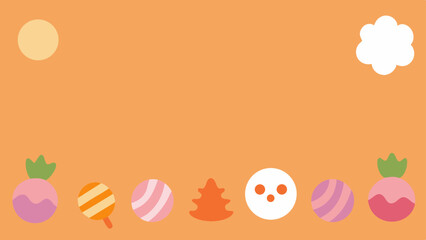 Decorative Halloween Candy Border with Pastel Design