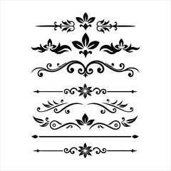 Silhouette Border Ornament Vector Collection.