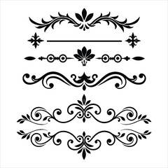 Silhouette Border Ornament Vector Collection.