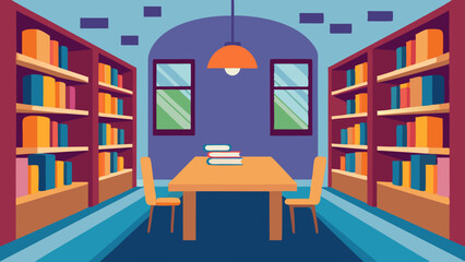 Organized Library Room with Cozy Furniture