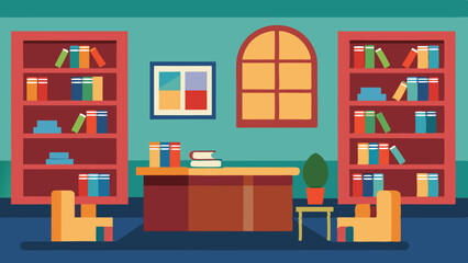 Inviting School Library Interior with Book Shelves