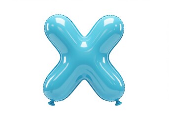 Obraz premium Letter x balloon in blue color on white background
