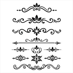 Silhouette Border Ornament Vector Collection.