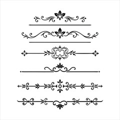 Silhouette Border Ornament Vector Collection.