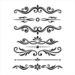 Silhouette Border Ornament Vector Collection.