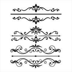 Silhouette Border Ornament Vector Collection.