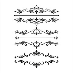 Silhouette Border Ornament Vector Collection.