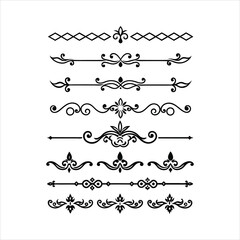 Fototapeta premium Silhouette Border Ornament Vector Collection.