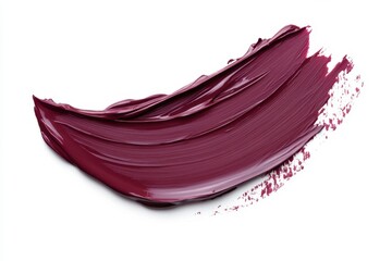 Smooth Burgundy Paint Stroke on White Background for Art Projects