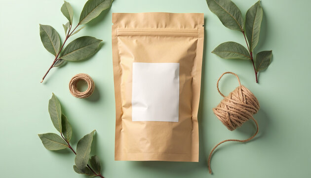 A brown paper bag with a white sheet of paper on top of it.