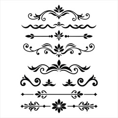 Silhouette Border Ornament Vector Collection.