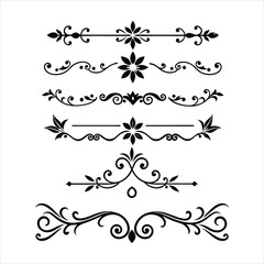 Fototapeta premium Silhouette Border Ornament Vector Collection.