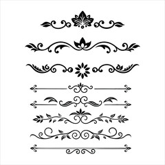 Silhouette Border Ornament Vector Collection.