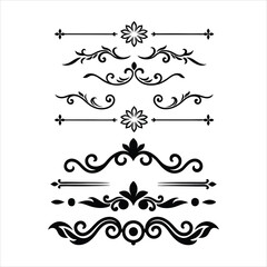 Silhouette Border Ornament Vector Collection.