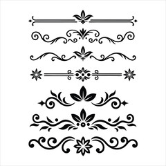 Silhouette Border Ornament Vector Collection.